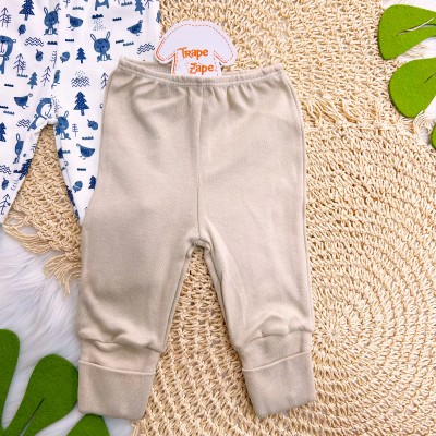 Kit 3 Calças - Floresta, Bege e Dinos - Off White, Azul Jeans